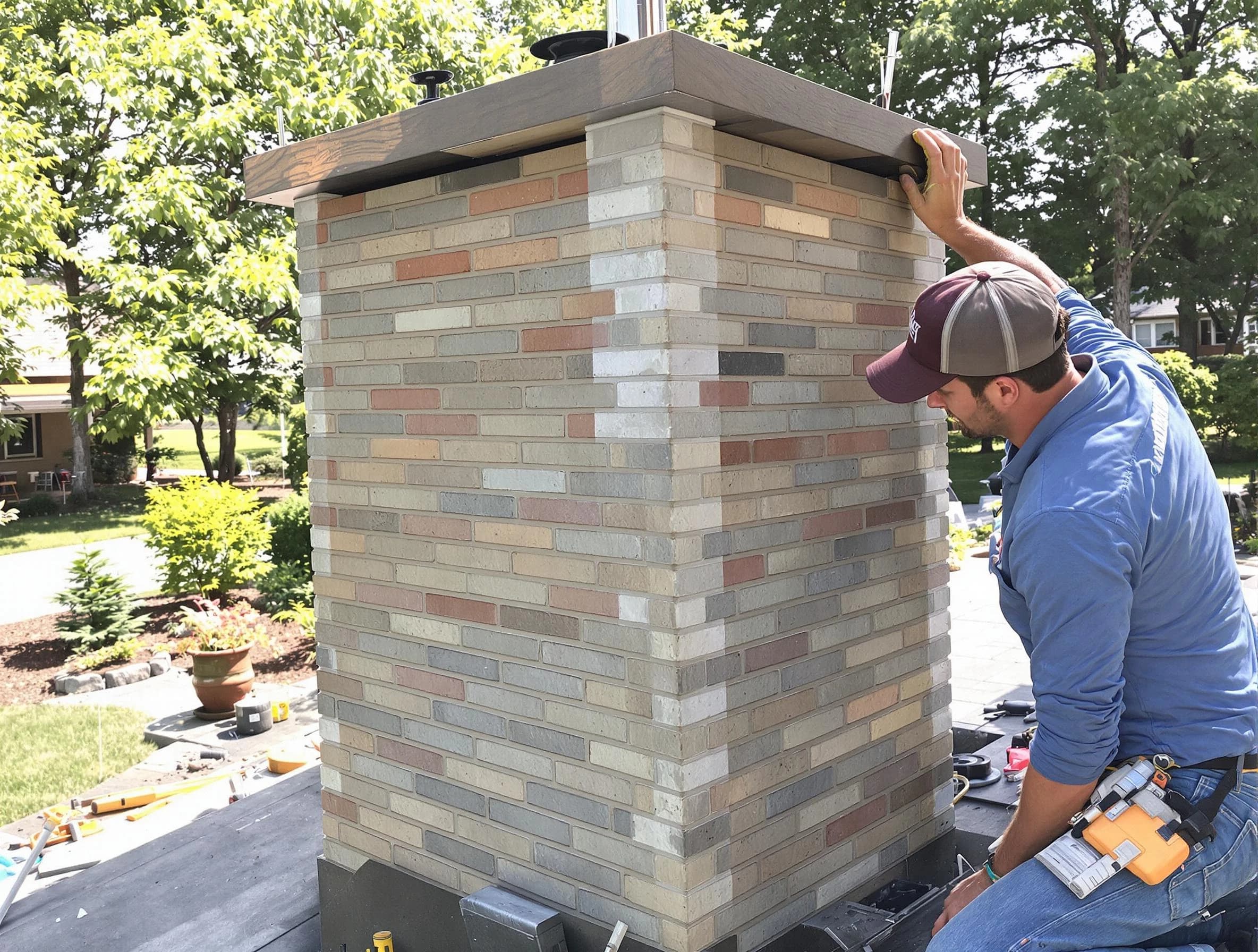 Woodstock Chimney Sweep completing a modern chimney remodel in Woodstock, GA