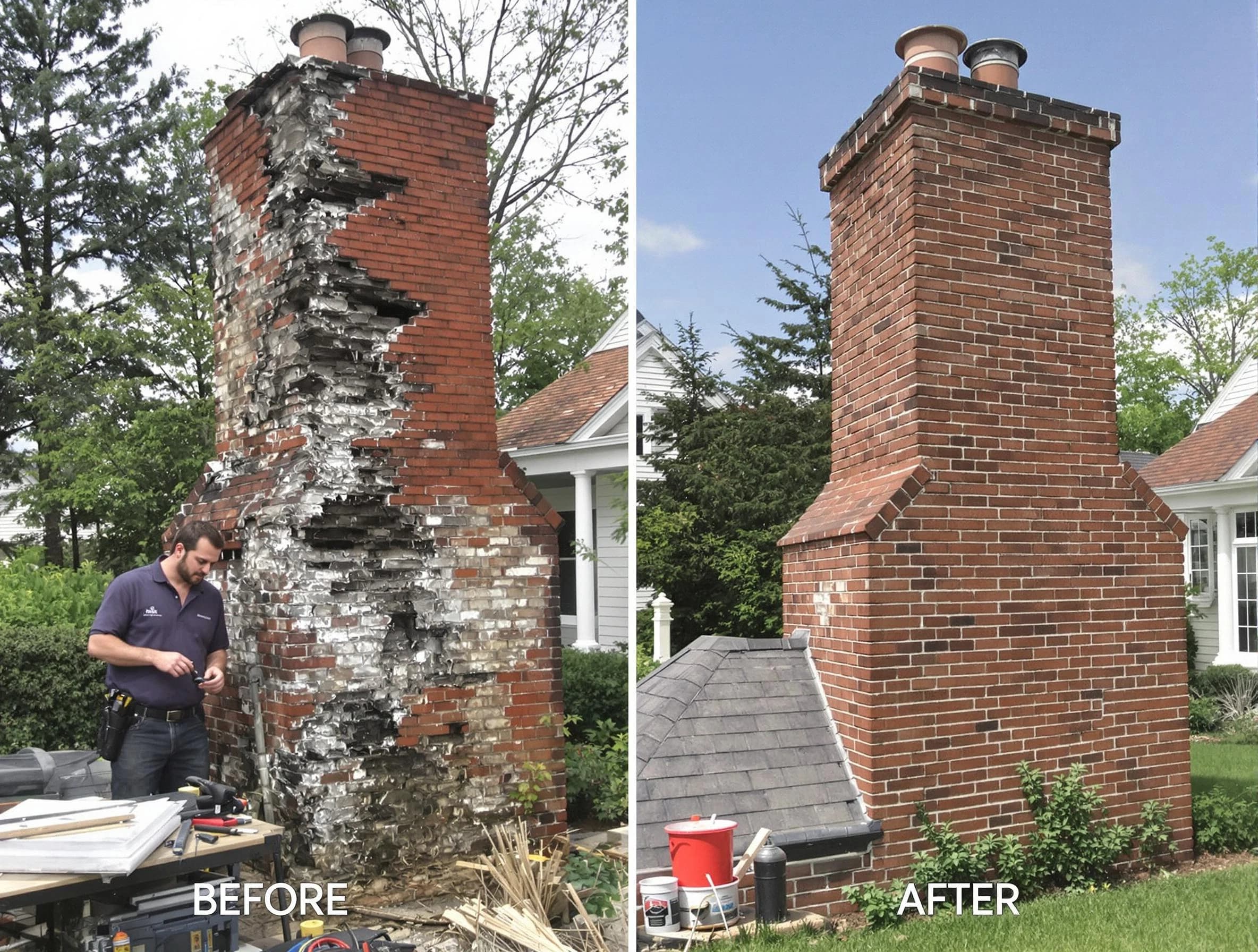 Woodstock Chimney Sweep performing a full chimney restoration in Woodstock, GA