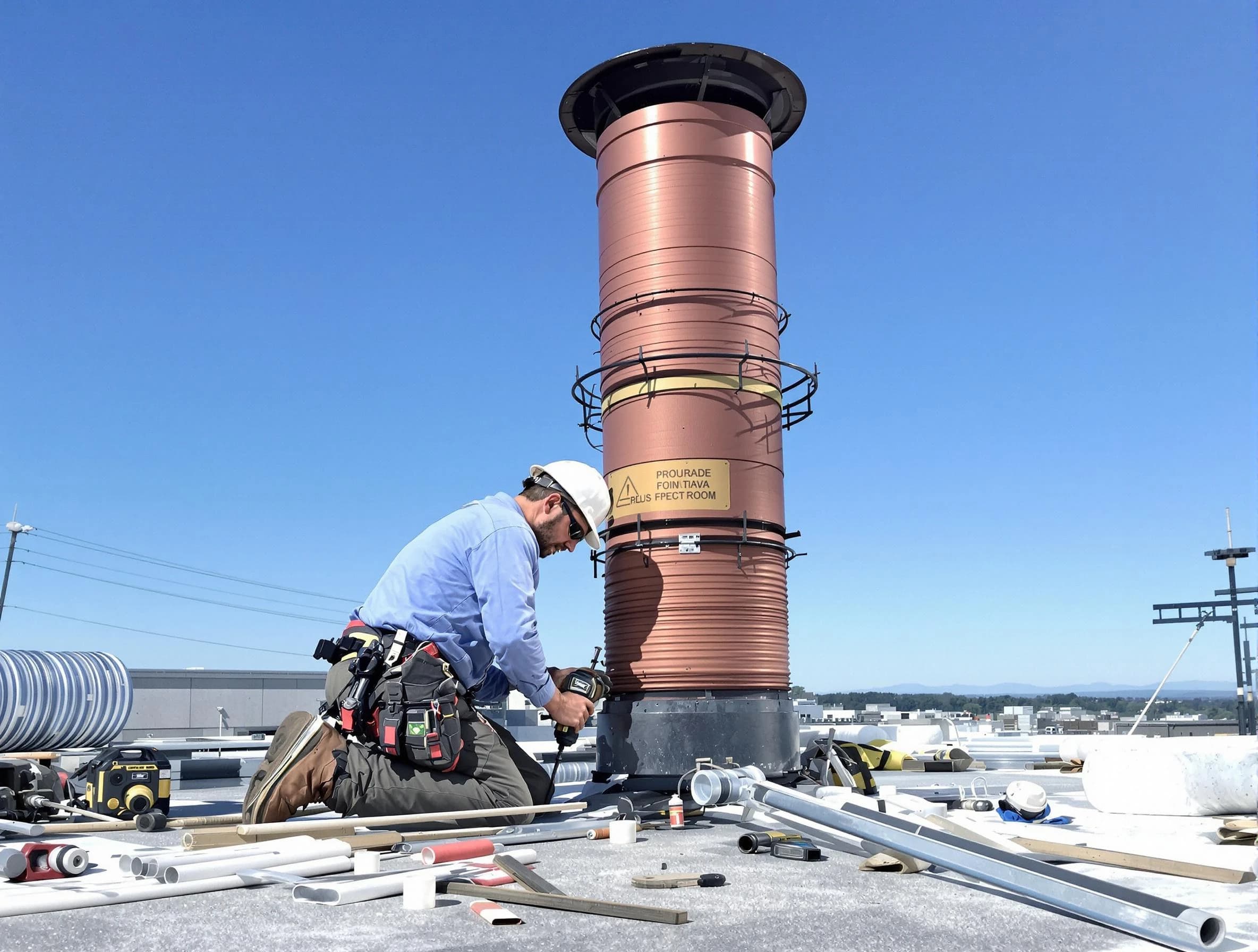 Installed chimney liner by Woodstock Chimney Sweep in Woodstock, GA