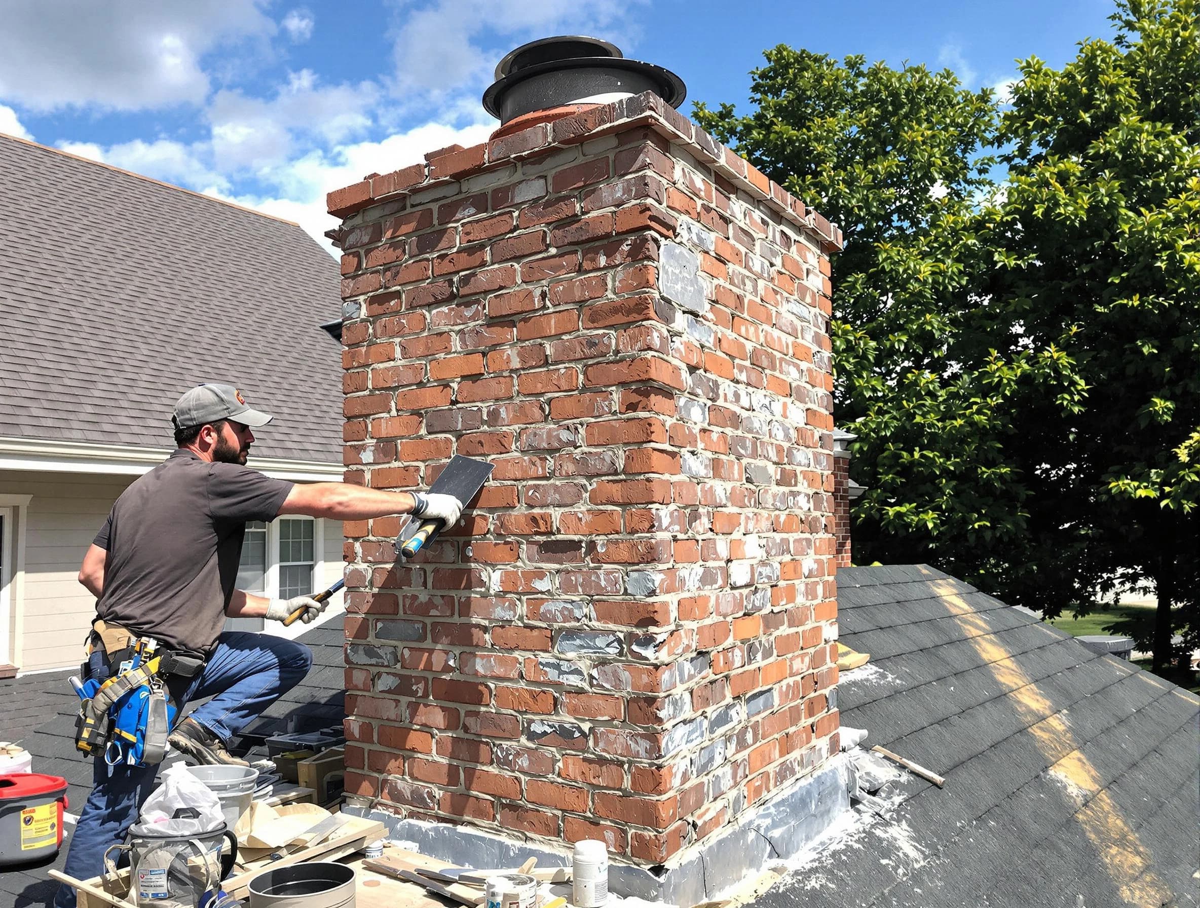 Completed chimney rebuild by Woodstock Chimney Sweep in Woodstock, GA