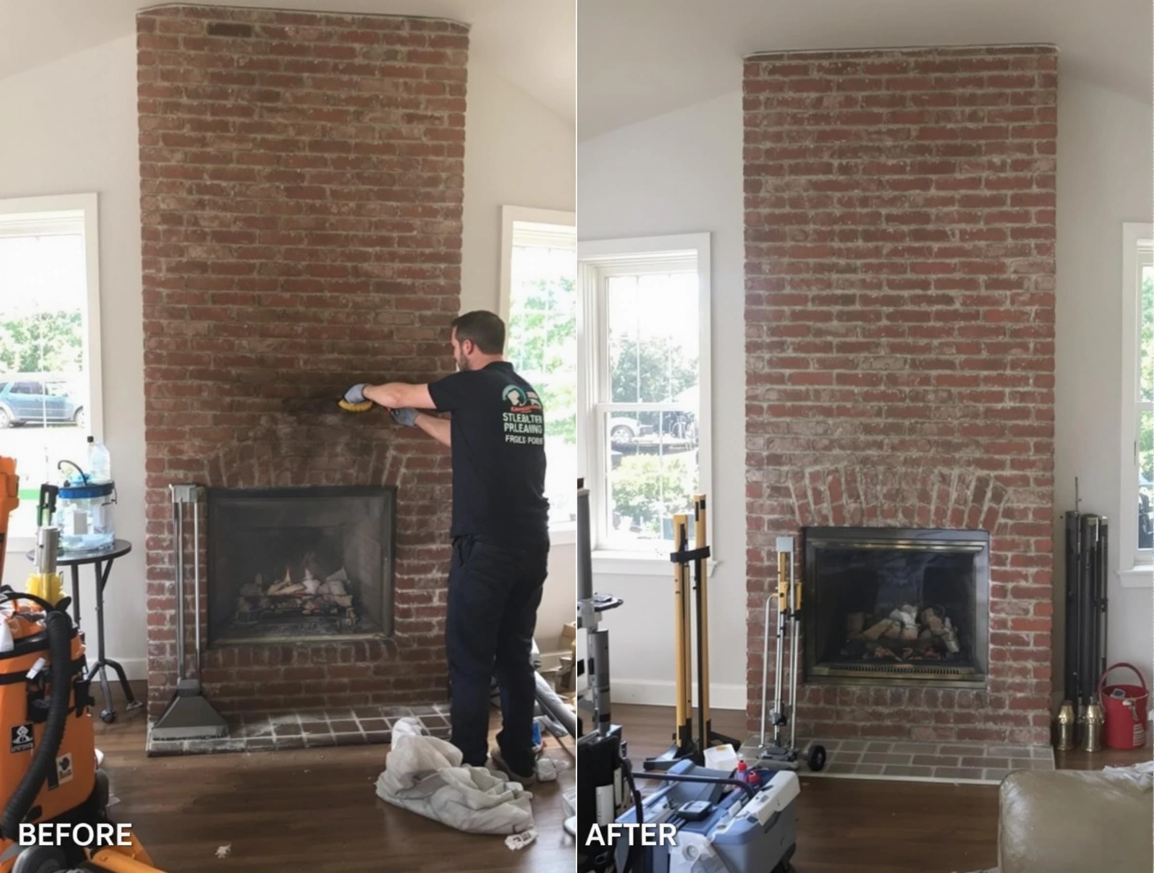 Finished chimney sweeping service by Woodstock Chimney Sweep in Woodstock, GA