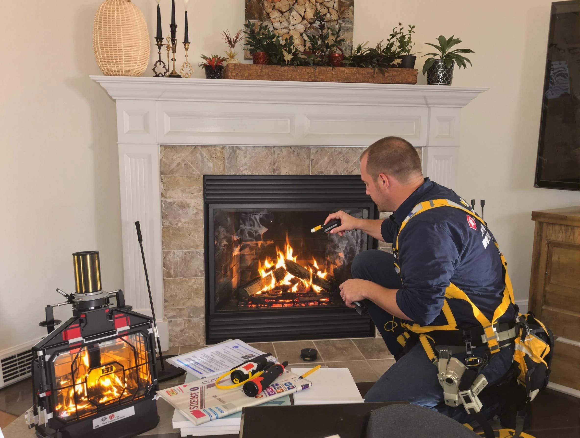 Safety-focused fireplace inspection by Woodstock Chimney Sweep in Woodstock, GA