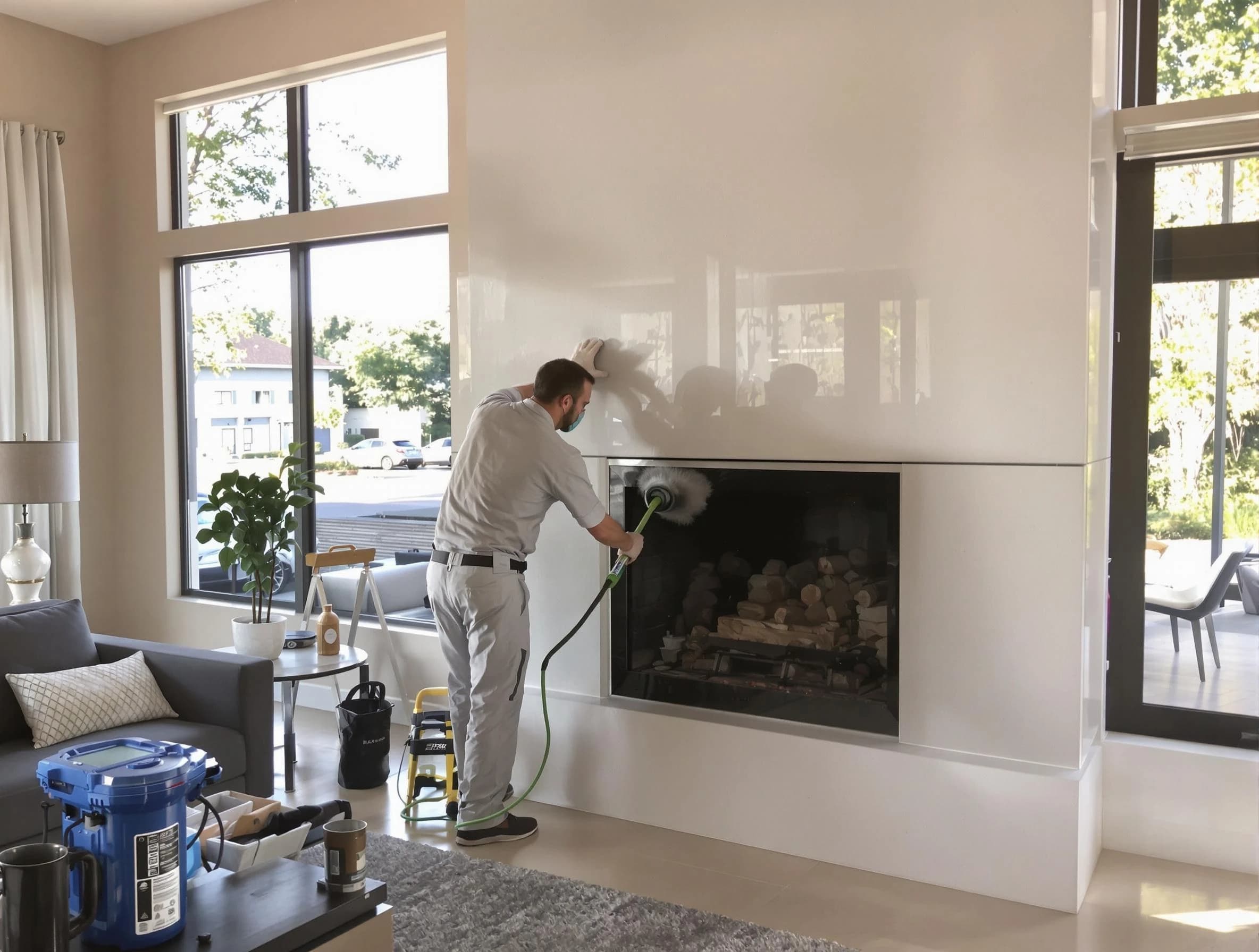 Woodstock Chimney Sweep performing thorough soot removal in Woodstock, GA