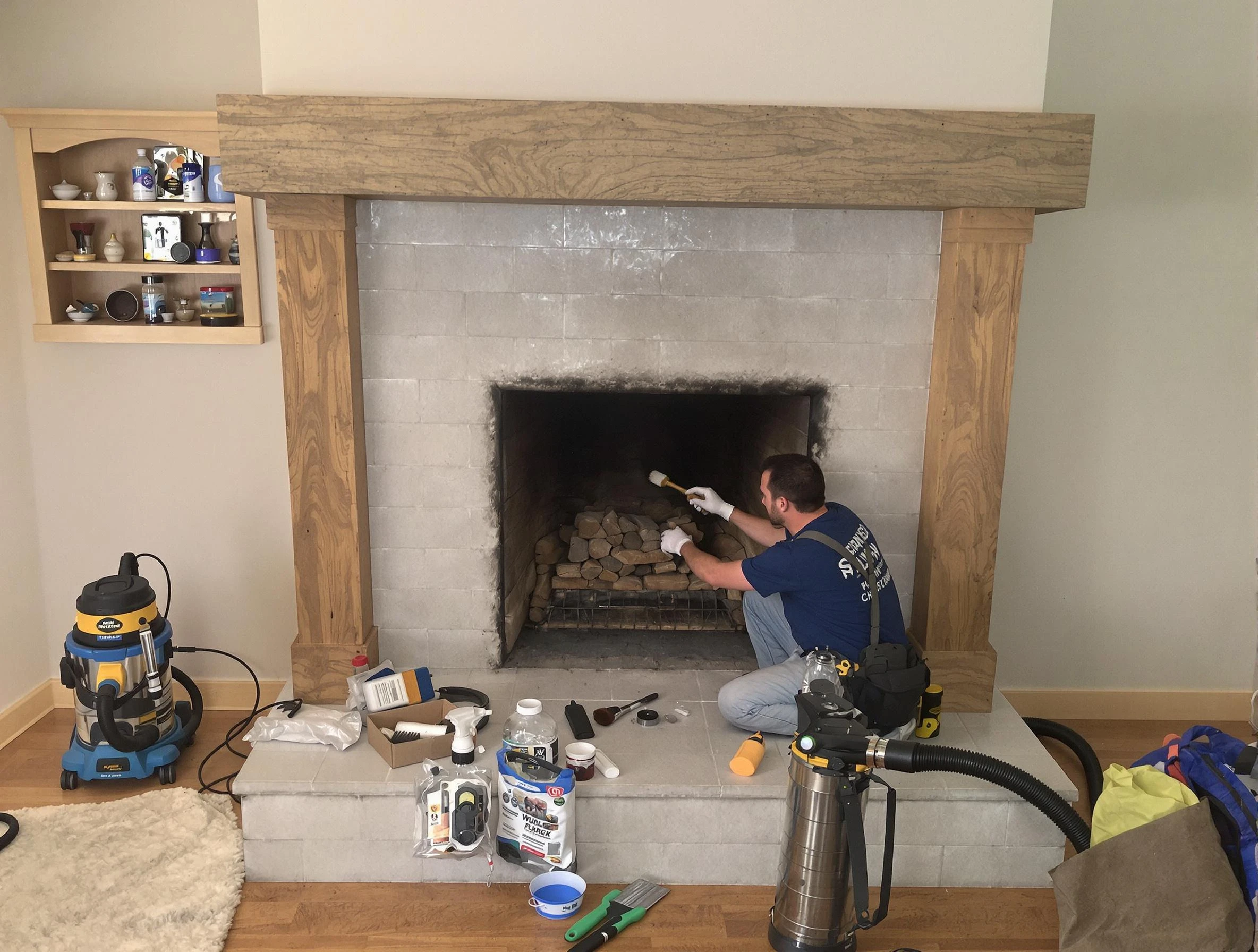 Detailed creosote removal process by Woodstock Chimney Sweep in Woodstock, GA